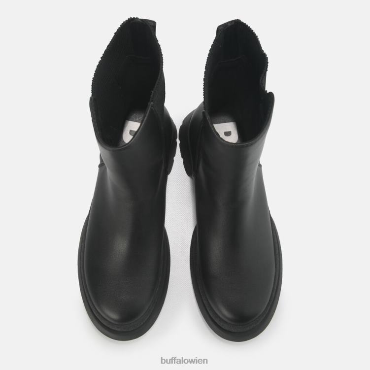 bei Buffalo Shari Bootie flach vegan Schwarz 0FX48639 |Stiefel