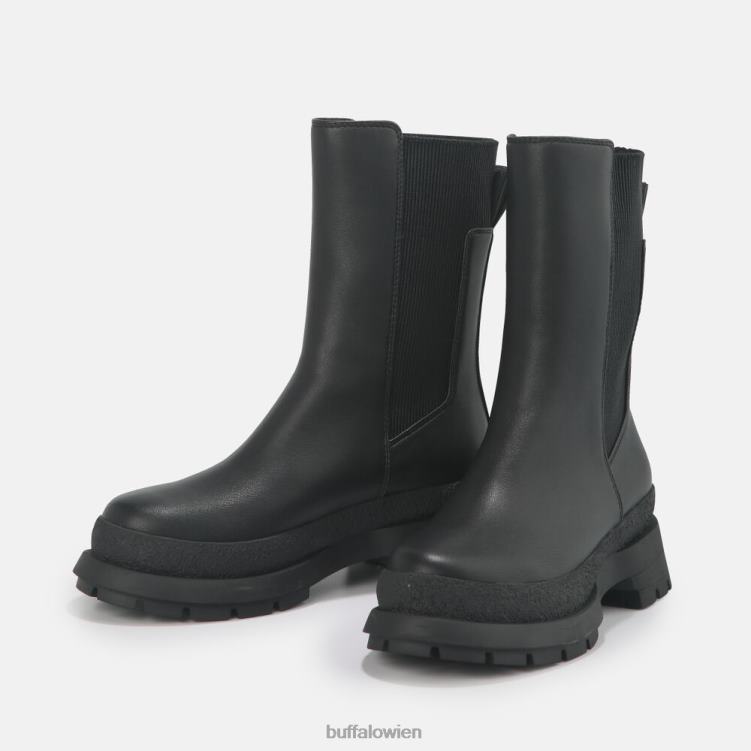 bei Buffalo Shari Bootie flach vegan Schwarz 0FX48639 |Stiefel