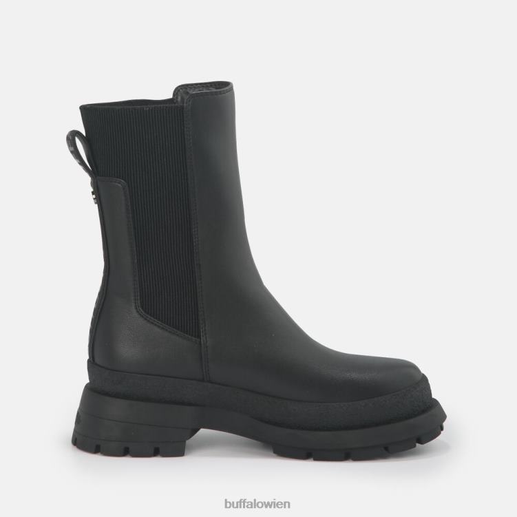 bei Buffalo Shari Bootie flach vegan Schwarz 0FX48639 |Stiefel