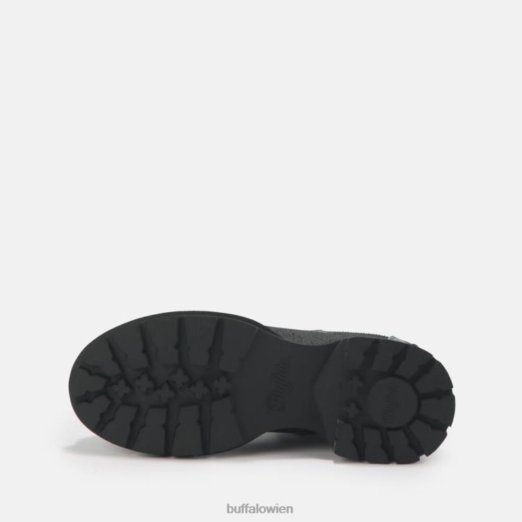 bei Buffalo Simona Bootie flach vegan schwarz im Krokomuster 0FX48459 |Stiefel