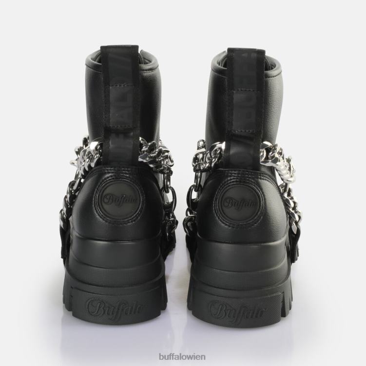 bei Buffalo aspha Chain 2.0 Stiefeletten vegan schwarzes Silber 0FX48564 |Stiefel