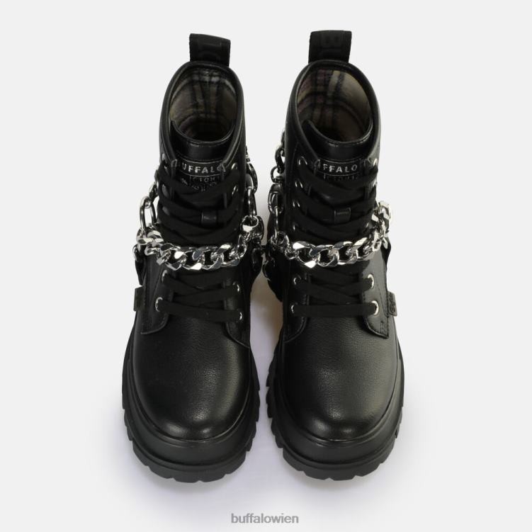 bei Buffalo aspha Chain 2.0 Stiefeletten vegan schwarzes Silber 0FX48564 |Stiefel